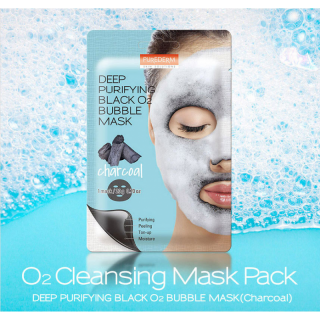 PUREDERM hlubove čistící O2 Bubble maska varianta charcoal